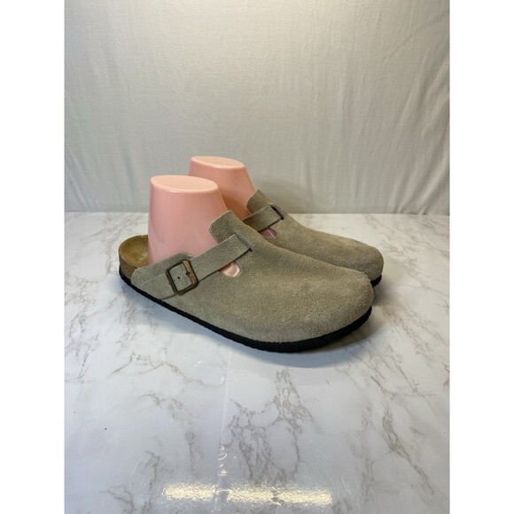 Unbranded Suede Mens Size 11 Ladies 13 Tan Boston Clogs Trendy - Picture 1 of 8